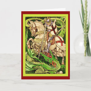 St. George och Dragon ~ Vintage Art nouveau Kort