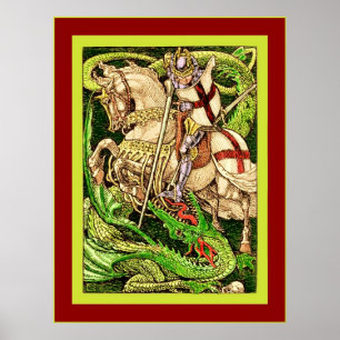 St. George och Dragon ~ Vintage Art nouveau Poster