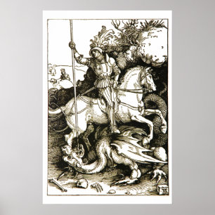 ST. GEORGE OCH DRAKE, Svart Vitt Poster