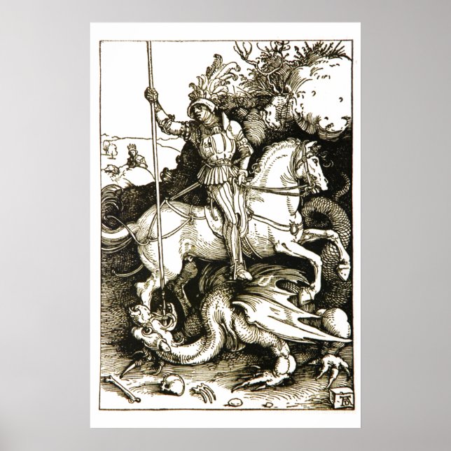 ST. GEORGE OCH DRAKE, Svart Vitt Poster (Framsidan)