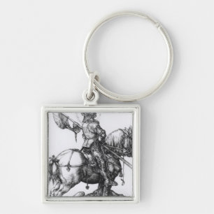St George och draken, 1508 Fyrkantig Silverfärgad Nyckelring