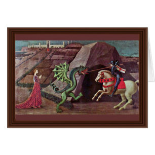St George och draken av Uccello Paolo Hälsningskort