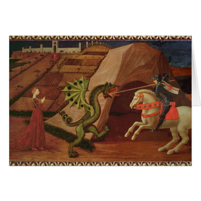 St George och draken, c.1439-40 Hälsningskort (Framsidan Horizontal)