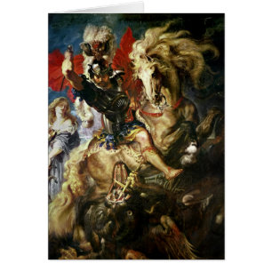 St George och draken, c.1606 Hälsningskort