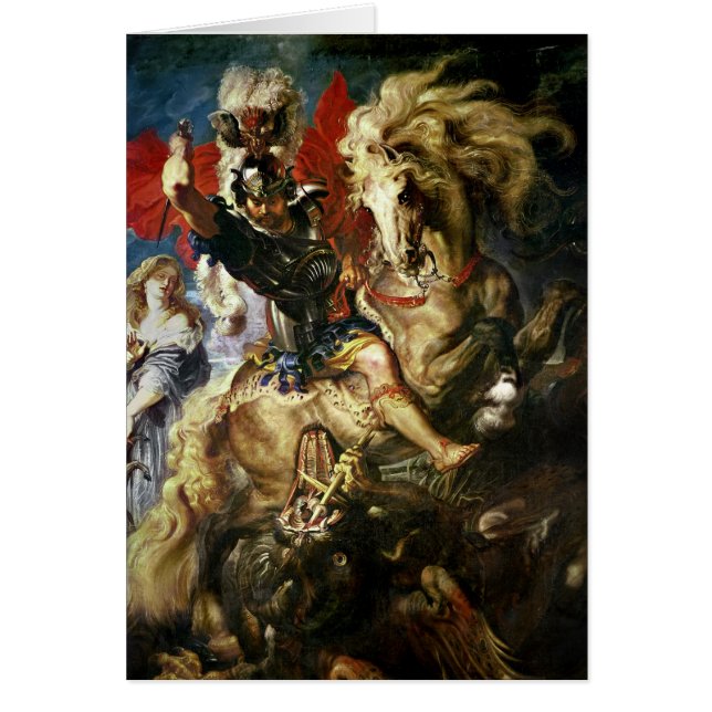 St George och draken, c.1606 Hälsningskort (Framsidan)
