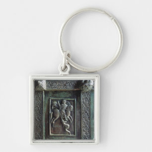 St George och draken Fyrkantig Silverfärgad Nyckelring
