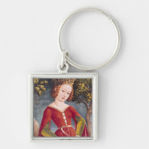 St George och draken Fyrkantig Silverfärgad Nyckelring