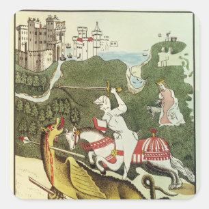 St George och draken Fyrkantigt Klistermärke