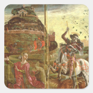 St George och draken Fyrkantigt Klistermärke