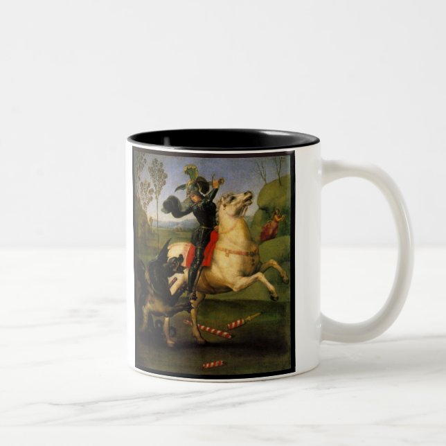 St George och draken Två-Tonad Mugg (Höger)