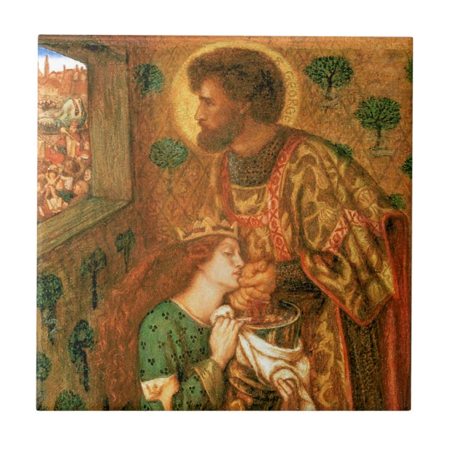 St George och Princess Sabra Kakelplatta (Framsidan)