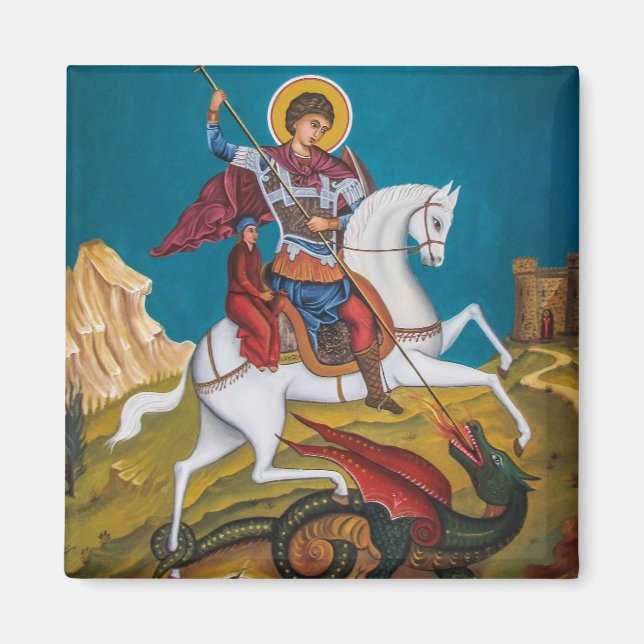 St. George Orthodox Christian Icon Magnet (Framsidan)