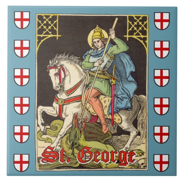 St. George på Horseback (BS 01) Kakelplatta (Framsidan)