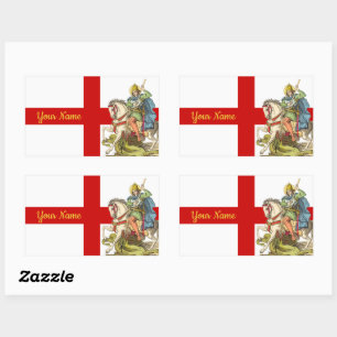 St. George på Horseback (BS 01) Rektangulärt Klistermärke