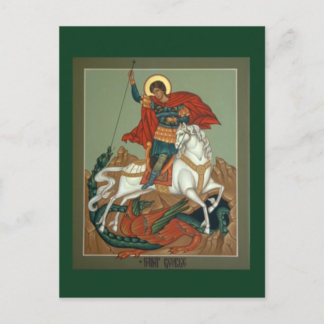 St. George Prayer Card Vykort (Framsida)