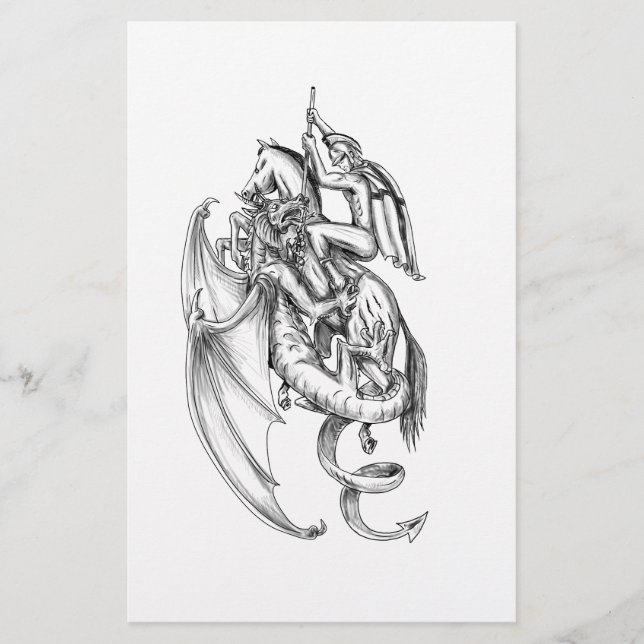 St George Säggdragagon Tattoo (Framsida)