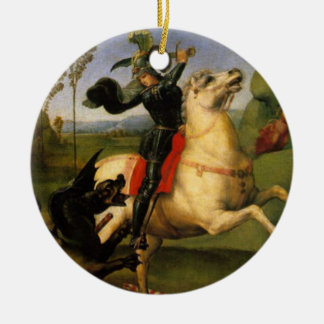 St George slåss drakekonsten Julgransprydnad Keramik