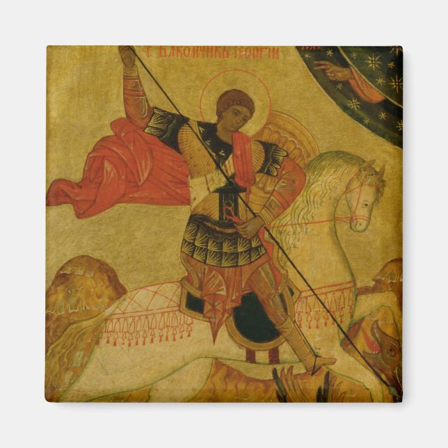 St. George slingrar draken Magnet (Framsidan)