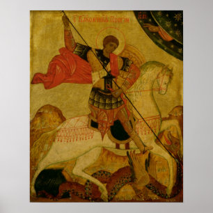 St. George slingrar draken Poster