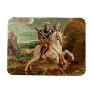St George som dräpar draken, (olja på panel) Magnet
