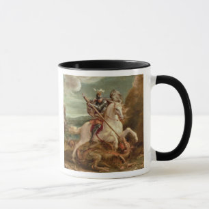 St George som dräpar draken, (olja på panel) Mugg