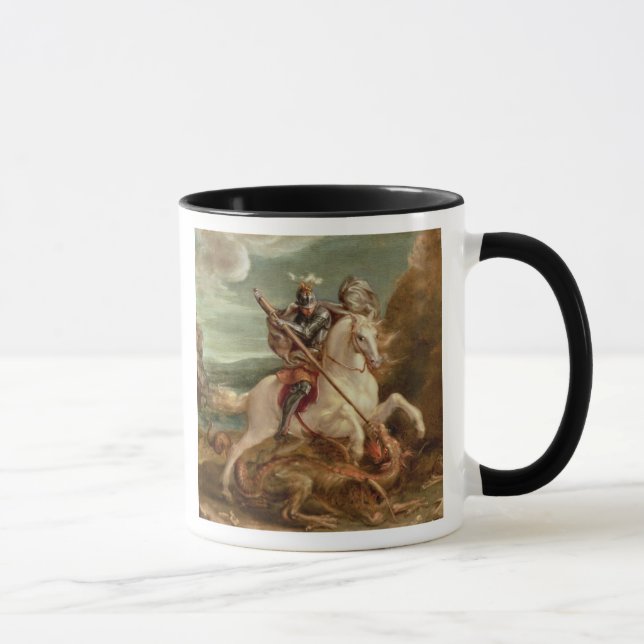 St George som dräpar draken, (olja på panel) Mugg (Höger)