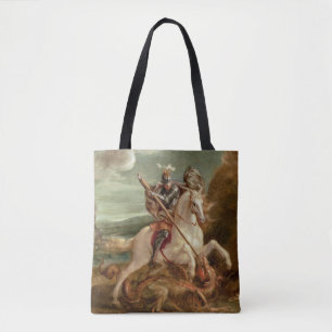 St George som dräpar draken, (olja på panel) Tygkasse