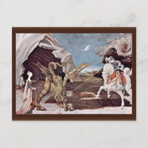 St. George som kämpar mot draken av Uccello Paolo Vykort