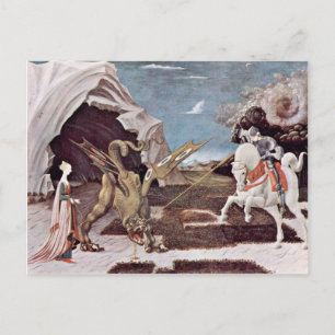 St. George som kämpar mot draken av Uccello Paolo Vykort