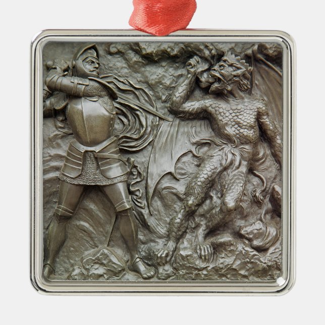 St George som slåss draken Julgransprydnad Metall (Framsidan)
