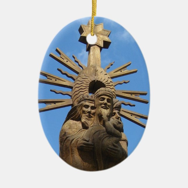 St. George Statue, Vilkija, LITHUANIA Julgransprydnad Keramik (Framsidan)