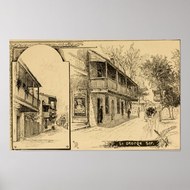St. George Street, St. Augustine, Florida Poster (Framsidan)
