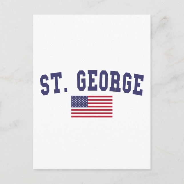 St. George US Flagga Vykort (Framsida)