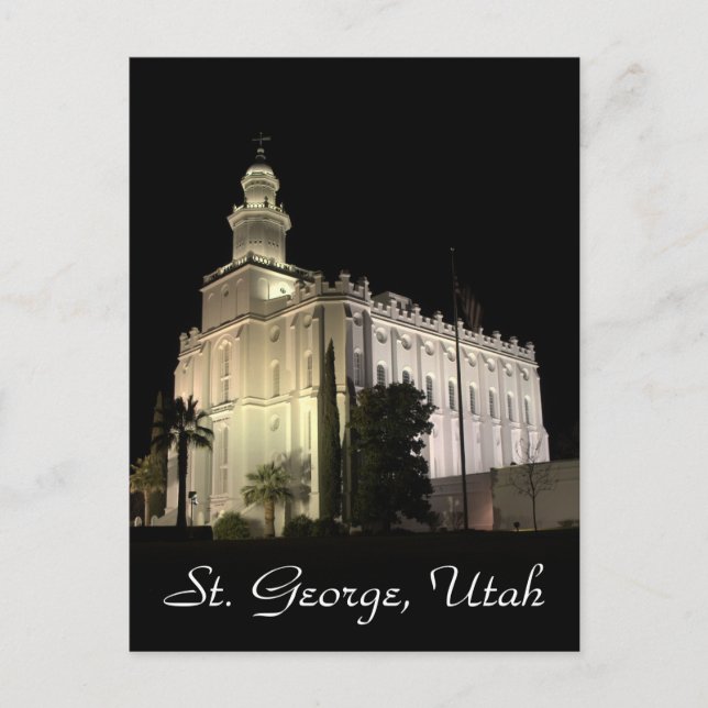 St. George Utah Mormon Temple Vykort (Framsida)