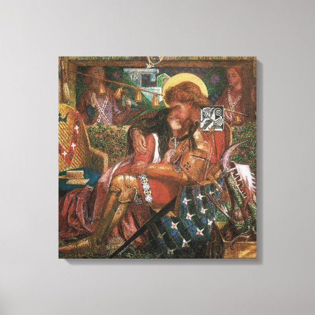 St Georges bröllop, prinsessan Sabra av Rossetti Canvastryck (Framsida)