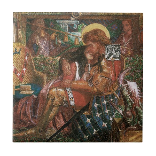 St Georges bröllop, prinsessan Sabra av Rossetti Kakelplatta (Framsidan)