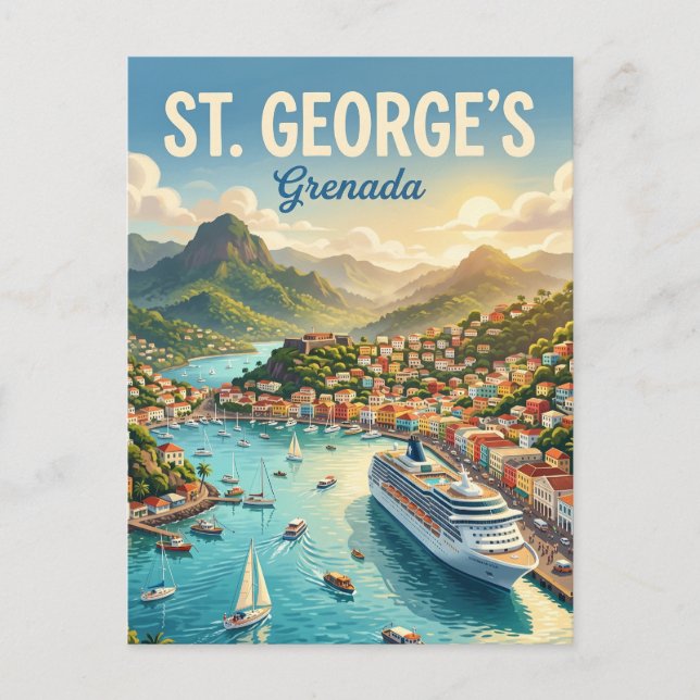 St. George's hamn Grenada Vykort (Framsida)