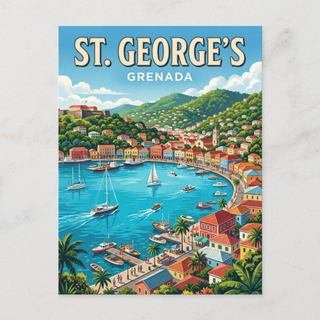 St. George's hamn Grenada Vykort (Framsida)