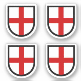 St. George's Shield - 4-uppåtriktad kontur Klistermärken
