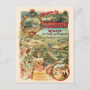 St-Germain-en-Laye Vintage affisch 1902 Vykort