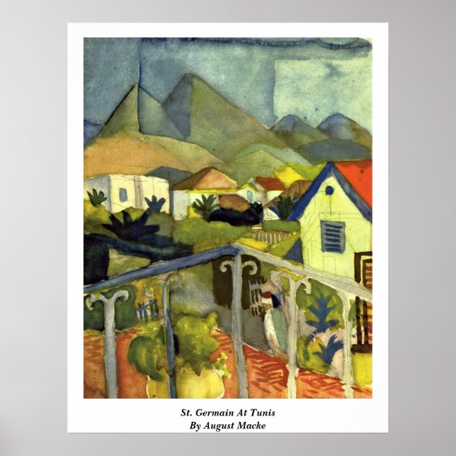 St. Germain i Tunis före augusti månad Macke Poster (Framsidan)