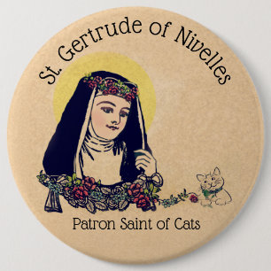 St. Gertrude av den Nivelles skyddshelgonet av Knapp
