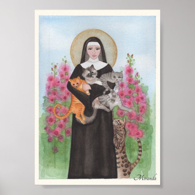 St Gertrude Cat Dam Small Art Print Miranda Poster (Framsidan)