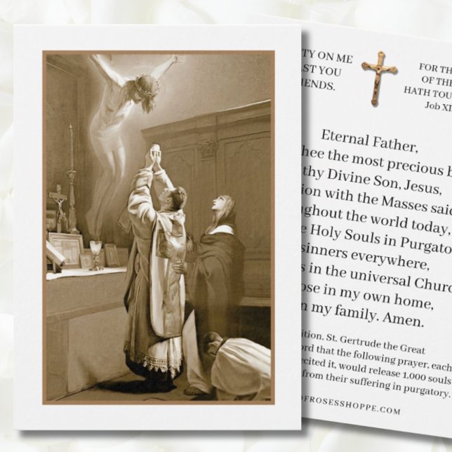 St. Gertrude Priest som erbjuder mosaikvirus Mary  Visitkort (Skapare uppladdad)