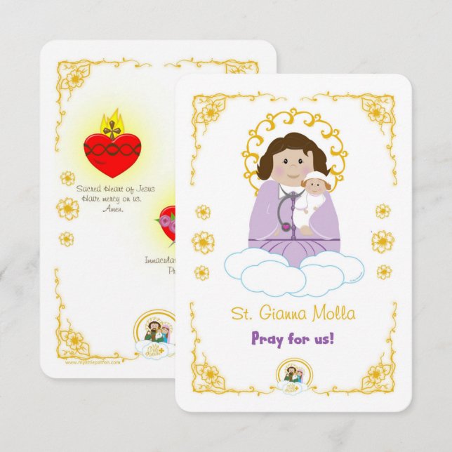 St. Gianna Molla Heliga Card Inbjudningar (Fram/baksida)