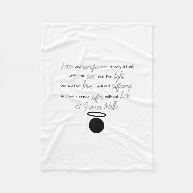 St. Gianna Molla Quote Blanket Fleecefilt (Framsidan)