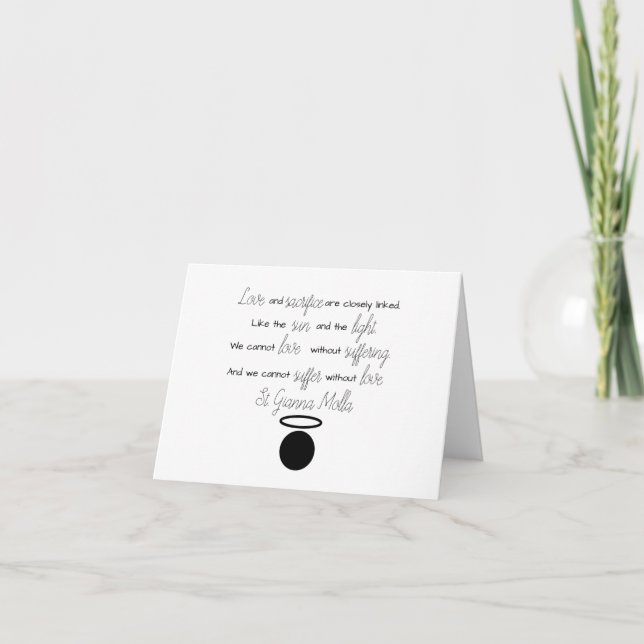 St. Gianna Molla Quote Card Kort (Framsida)