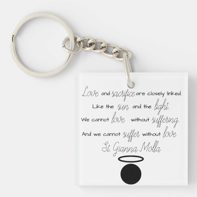 St. Gianna Molla Quote Keychain (Framsidan)