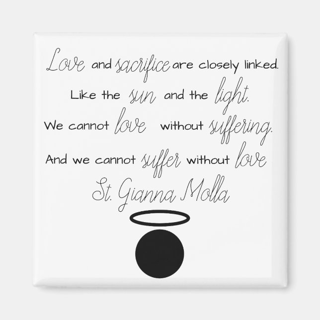 St. Gianna Molla Quote Magnet (Framsidan)