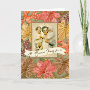 St. Gianna Molla Thanksgiving Höst löv Helgkort
